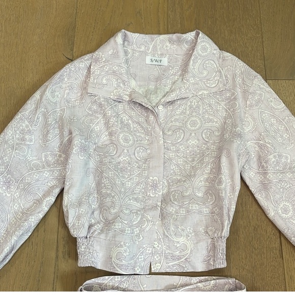 S/W/F Paisley Lilac Bomber And Short Set small - Picture 4 of 11